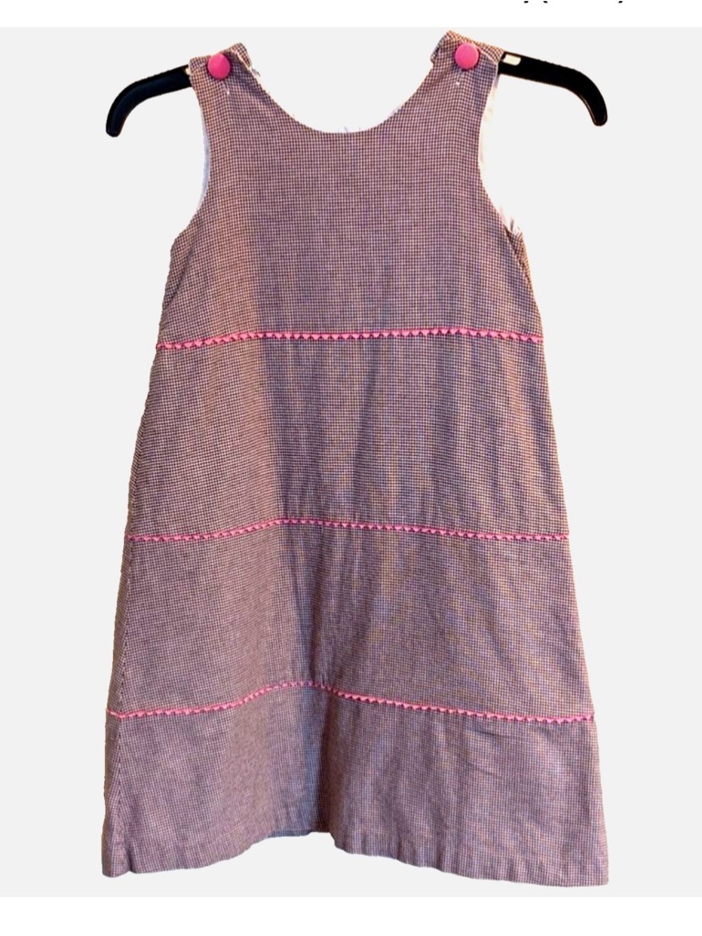 Claire & Charlie Girls 6X Boutique Dress Houndstooth Pink Trim School Fall